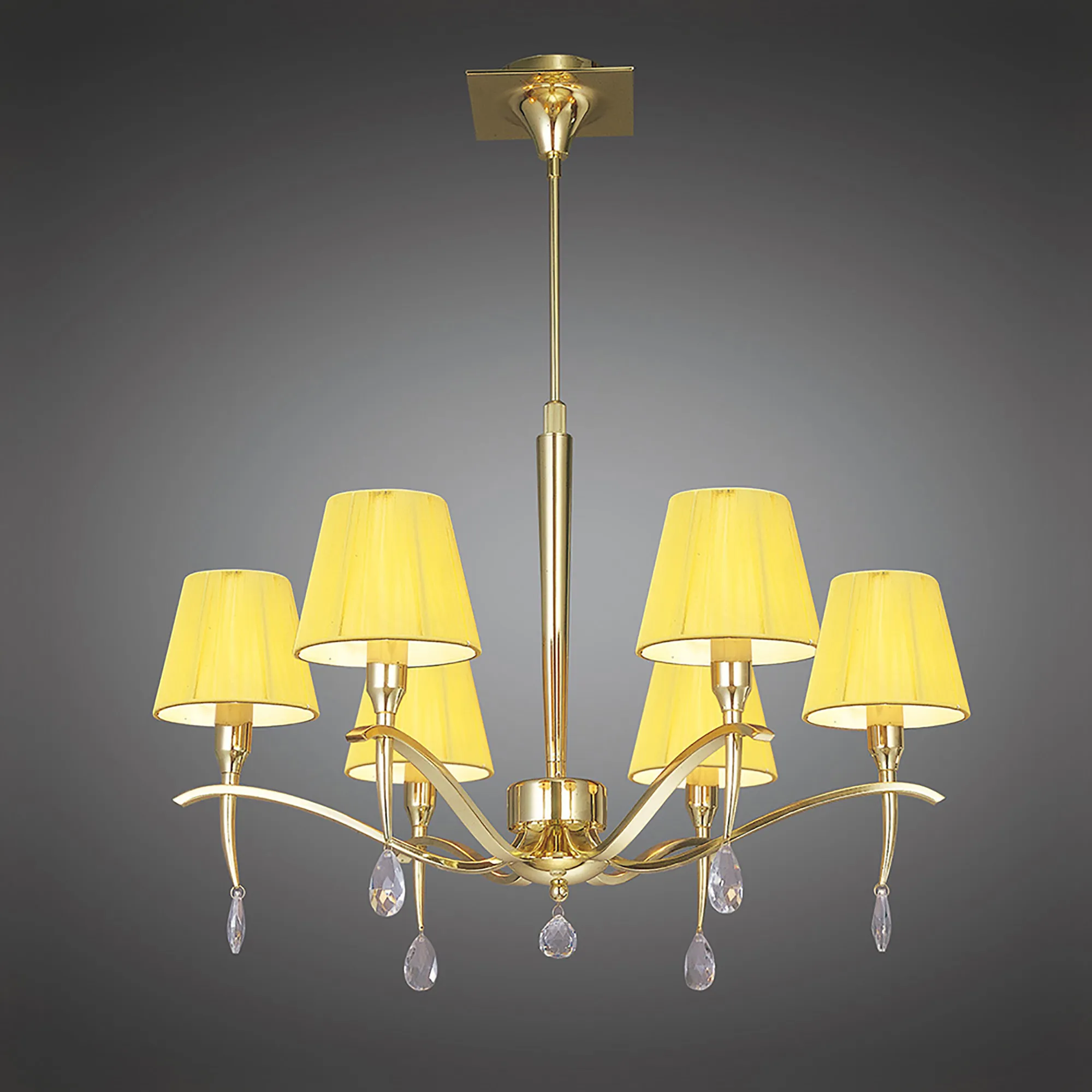 M0342PB  Siena PB Crystal Pendant 6 Light